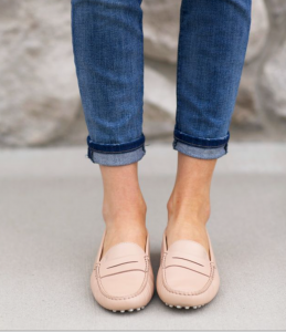 pink loafers