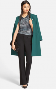 teal coat Nordstrom