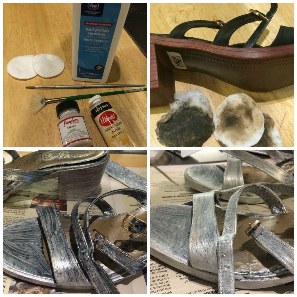 silver shoe paint process