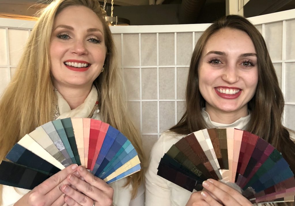 Mother and daughter with personal color palettes by Joy Overstreet, Portland’s personal color analyst, ColorStylePDX.com
